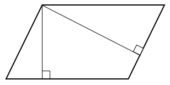 Площадь параллелограмма равна 60, а две его высоты равны 4 и 20. Найдите его высоты. В ответе укажите большую высоту.
