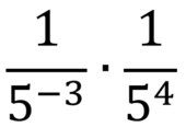 Найдите значение выражения (1/5^(-3))·(1/5^4).