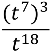 Найдите значение выражения (t7)3/t18 при t=6.
